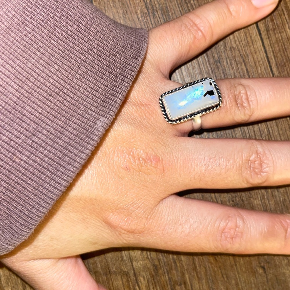 SOLD. Dalmatian stone silver ring